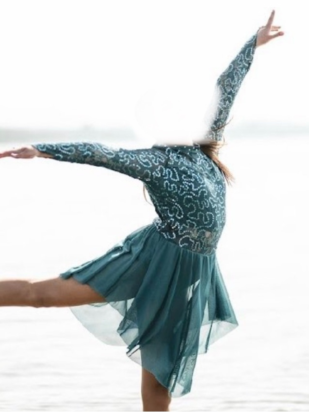 Laylas Dance Costumes Turquoise Sequin Dress